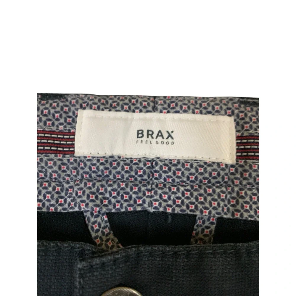 Brax Cooper Fancy Navy Straight Leg Pants 34x32 Regular Fit Classic